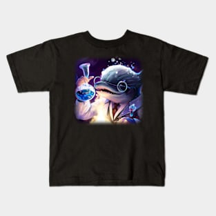 Mad dolphin scientist experimenting Kids T-Shirt